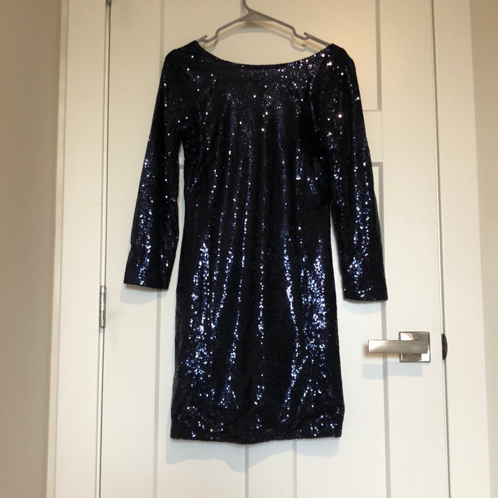 Navy blue sequin dress